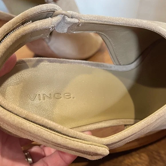 VinceQuest Suede Slingback Sandals In Dune women's size 10